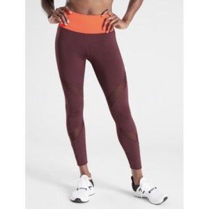 Athleta Tenacity 7/8 Tight Powerlift, Antique Burgundy/Vermilion, Sz M